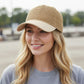 Women Straw Baseball Cap Woven Crown Fabric Brim Lightweight Breathable Summer Hat