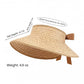 Women Straw Sun Visor Hat Wide Brim Open Top Adjustable Bow Lightweight Summer Hat