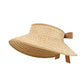 Women Straw Sun Visor Hat Wide Brim Open Top Adjustable Bow Lightweight Summer Hat