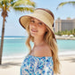 Women Straw Sun Visor Hat Wide Brim Open Top Adjustable Bow Lightweight Summer Hat