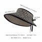Women Straw Sun Visor Hat Wide Brim Contrast Trim Adjustable Bow Lightweight Summer Hat