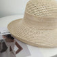 Women Straw Sun Hat Wide Brim Woven Beach Hat Bow Tie Detail Breathable Summer Hat