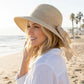 Women Straw Sun Hat Wide Brim Woven Beach Hat Bow Tie Detail Breathable Summer Hat