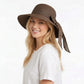 Women Straw Sun Hat Wide Brim Woven Beach Hat Bow Tie Detail Breathable Summer Hat