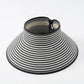 Roll-Up Straw Visor Hat Wide Brim Striped Sun Hat Bow Adjustable Open Top Beach Cap