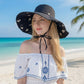 Reversible Bucket Hat Wide Brim Sun Hat Floral Print Adjustable Chin Strap Outdoor Beach Hat