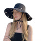 Reversible Bucket Hat Wide Brim Sun Hat Floral Print Adjustable Chin Strap Outdoor Beach Hat
