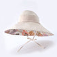 Reversible Wide Brim Sun Hat UV Protection Floral Print Beach Outdoor Bucket Hat