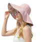 Reversible Wide Brim Sun Hat UV Protection Floral Print Beach Outdoor Bucket Hat