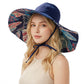 Reversible Wide Brim Sun Hat UV Protection Floral Print Beach Outdoor Bucket Hat
