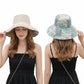 Reversible Floral Bucket Hat Wide Brim Sun Hat UV Protection Beach Travel Cap