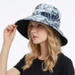 Reversible Floral Bucket Hat Wide Brim Sun Hat UV Protection Beach Travel Cap