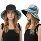 Reversible Floral Bucket Hat Wide Brim Sun Hat UV Protection Beach Travel Cap