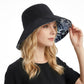 Reversible Floral Bucket Hat Wide Brim Sun Hat UV Protection Beach Travel Cap