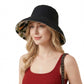 Reversible Floral Bucket Hat Wide Brim Sun Hat UV Protection Beach Travel Cap