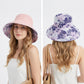 Reversible Floral Bucket Hat Wide Brim Sun Hat UV Protection Beach Travel Cap