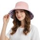 Reversible Floral Bucket Hat Wide Brim Sun Hat UV Protection Beach Travel Cap