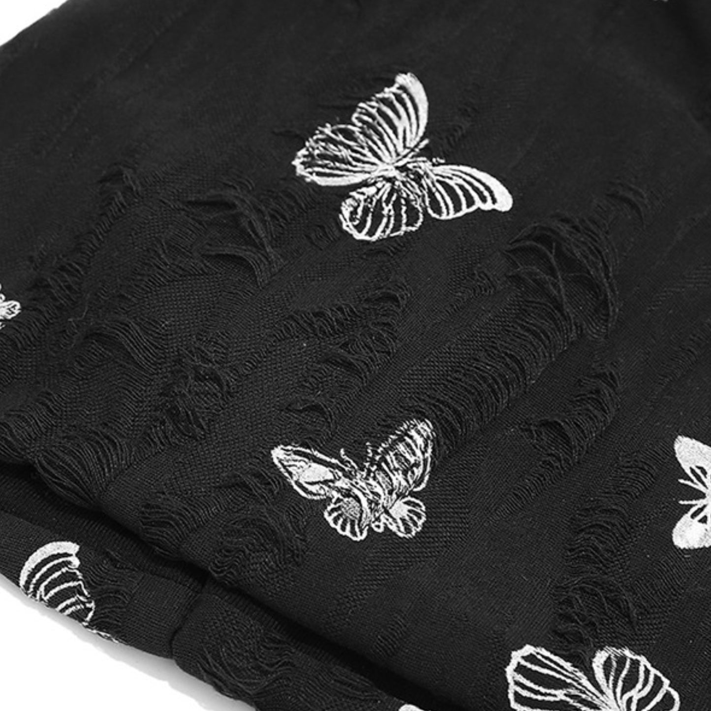 Women Butterfly Embroidery Slouchy Beanie Soft Lightweight Breathable Casual Hat