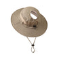 Women Wide Brim Sun Hat with Ponytail Opening Adjustable Chin Strap Breathable Mesh Panel
