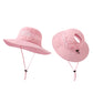 Women Wide Brim Sun Hat with Ponytail Opening Adjustable Chin Strap Breathable Mesh Panel