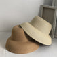 Women Wide Brim Bucket Hat Lightweight Woven Sun Hat Classic Solid Casual Hat