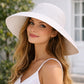 Women Wide Brim Bucket Hat Lightweight Woven Sun Hat Classic Solid Casual Hat
