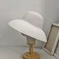 Women Wide Brim Bucket Hat Lightweight Woven Sun Hat Classic Solid Casual Hat