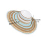 Women Wide Brim Sun Hat Striped Woven Design Lightweight Summer Hat Classic Floppy Style