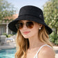 Women Wide Brim Bucket Hat Classic Solid Sun Hat Lightweight Casual Everyday Hat