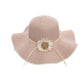Women Wide Brim Sun Hat with Floral Accent Adjustable Fit Elegant Summer Beach Hat