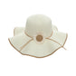 Women Wide Brim Sun Hat with Floral Accent Adjustable Fit Elegant Summer Beach Hat