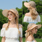 Wide Brim Sun Hat with Neck Flap Convertible Headband UV Protection Summer Hat