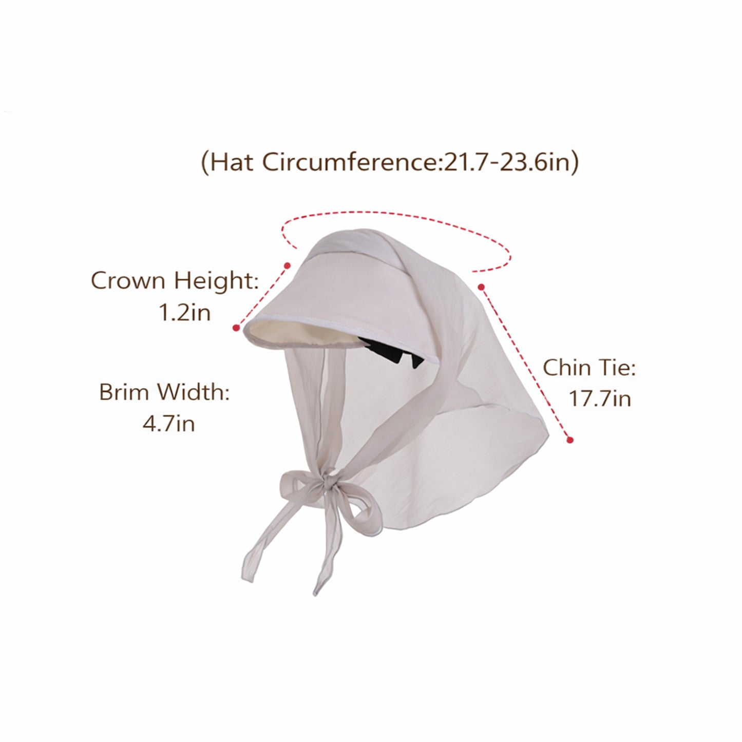 Wide Brim Sun Hat with Neck Flap Convertible Headband UV Protection Summer Hat