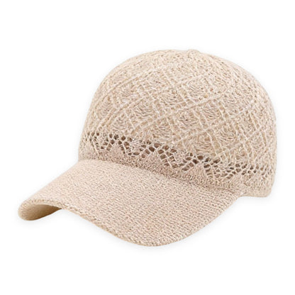 Breathable Crochet Baseball Cap, Adjustable Summer Lightweight Mesh Dad Hat