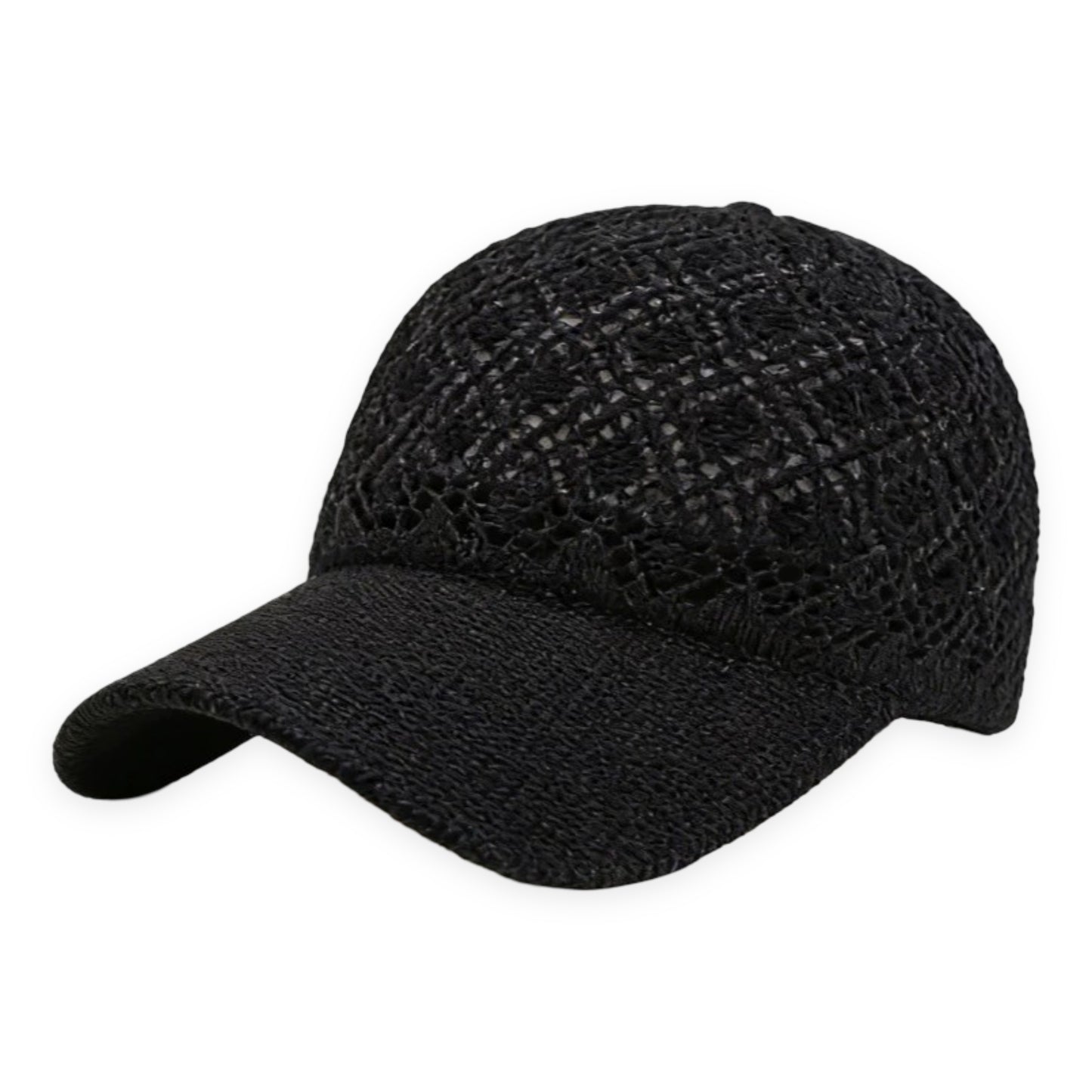 Breathable Crochet Baseball Cap, Adjustable Summer Lightweight Mesh Dad Hat