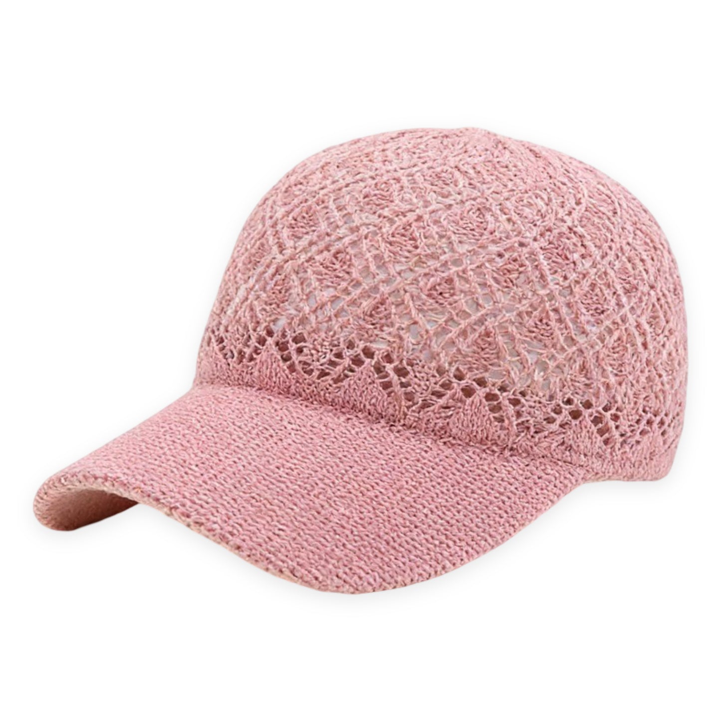 Breathable Crochet Baseball Cap, Adjustable Summer Lightweight Mesh Dad Hat