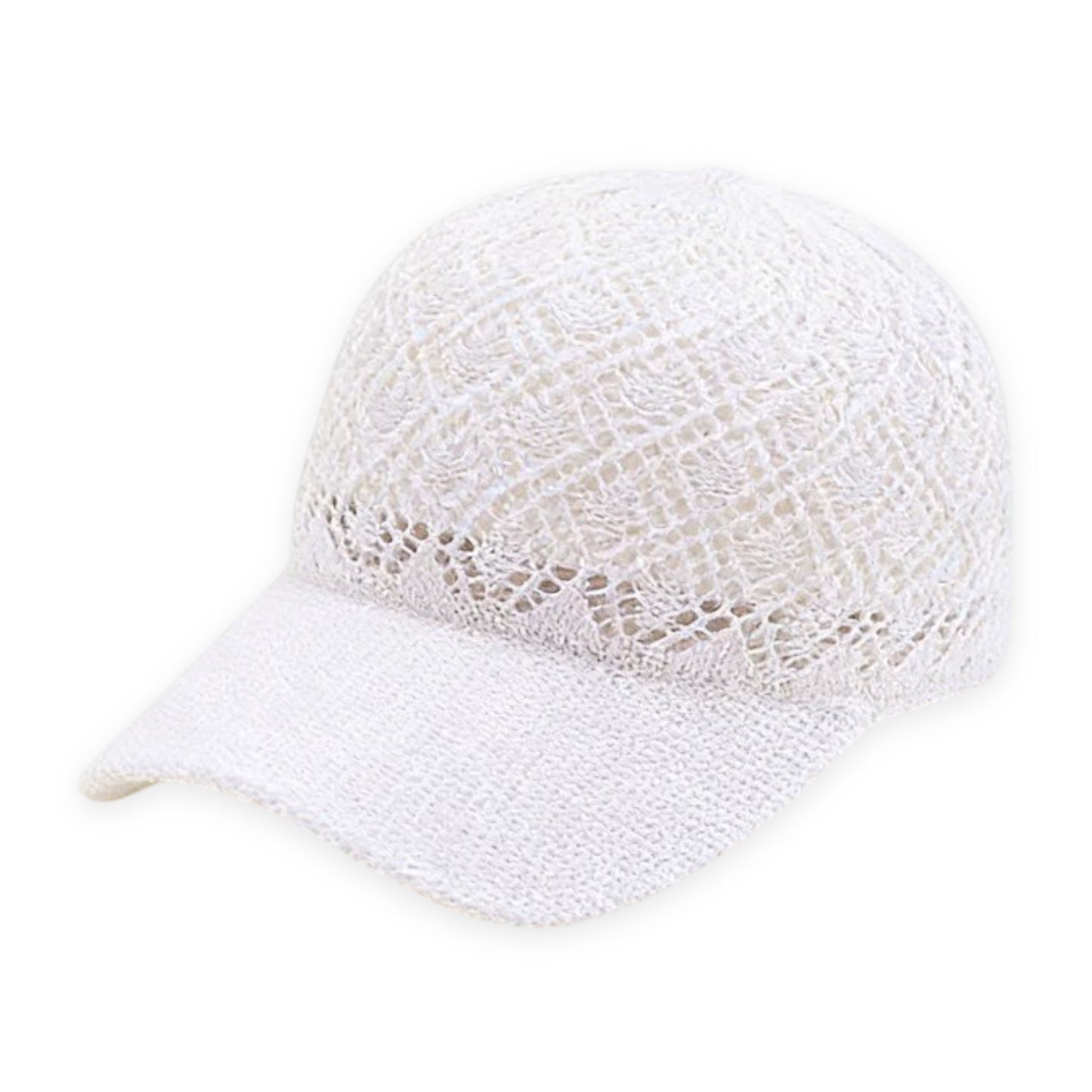Breathable Crochet Baseball Cap, Adjustable Summer Lightweight Mesh Dad Hat