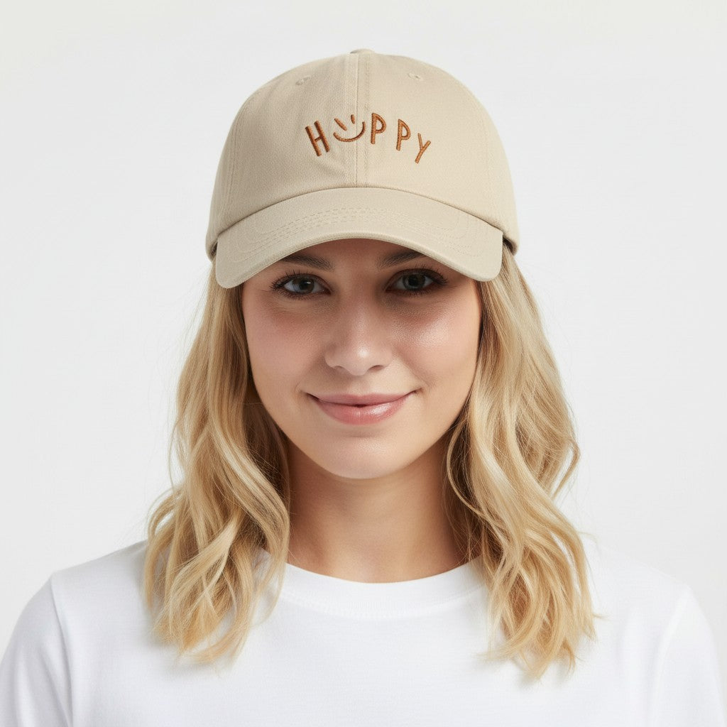 Embroidered Smile Baseball Cap Adjustable Cotton Dad Hat Casual Cute Everyday Hat