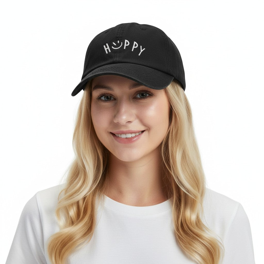 Embroidered Smile Baseball Cap Adjustable Cotton Dad Hat Casual Cute Everyday Hat