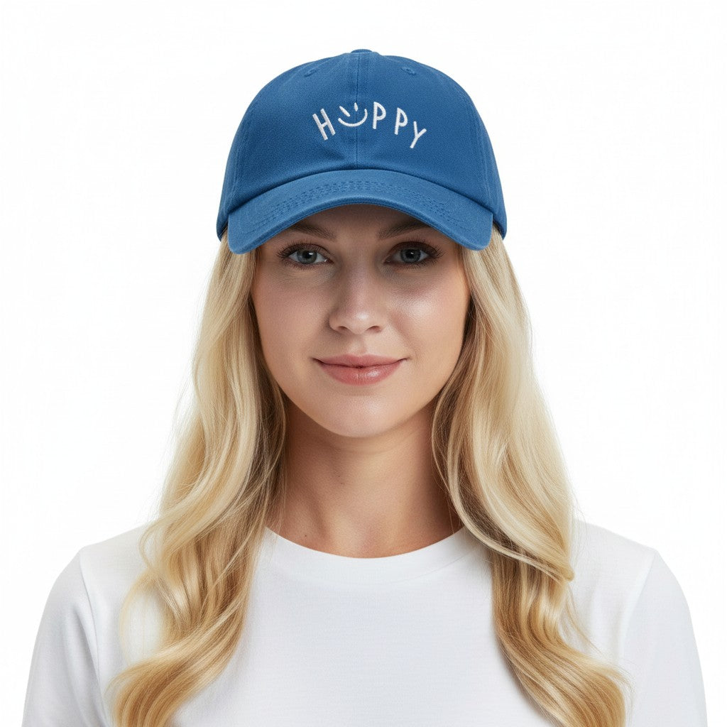 Embroidered Smile Baseball Cap Adjustable Cotton Dad Hat Casual Cute Everyday Hat