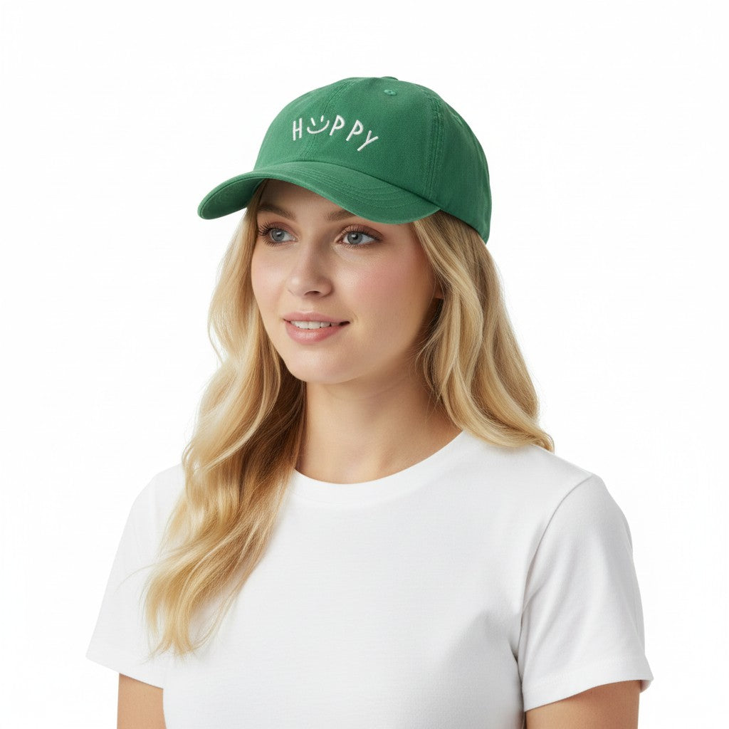 Embroidered Smile Baseball Cap Adjustable Cotton Dad Hat Casual Cute Everyday Hat