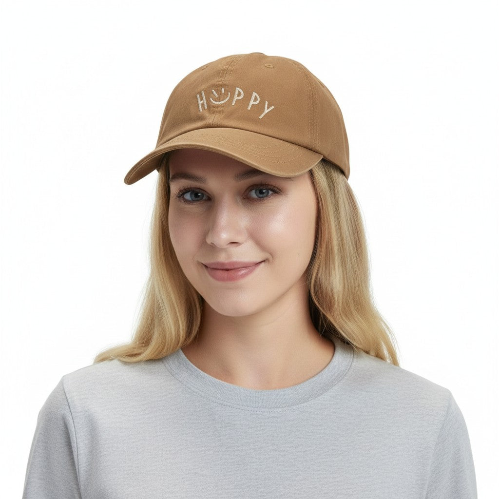 Embroidered Smile Baseball Cap Adjustable Cotton Dad Hat Casual Cute Everyday Hat