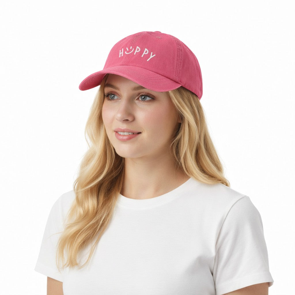Embroidered Smile Baseball Cap Adjustable Cotton Dad Hat Casual Cute Everyday Hat