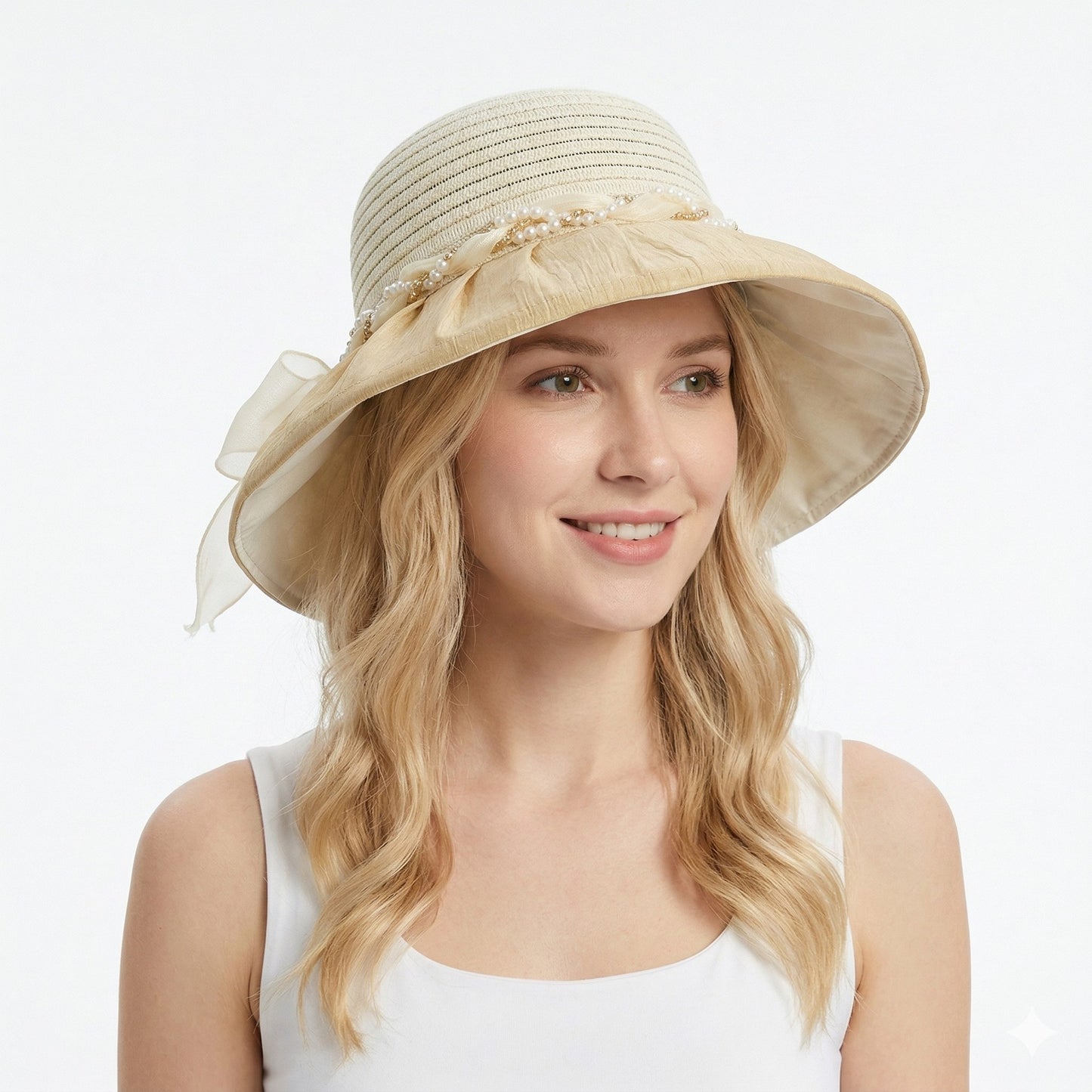 Wide Brim Straw Sun Hat Elegant Beach Vacation Hat Lightweight Breathable Summer Hat