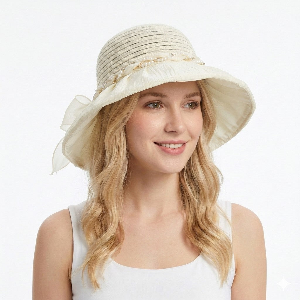Wide Brim Straw Sun Hat Elegant Beach Vacation Hat Lightweight Breathable Summer Hat