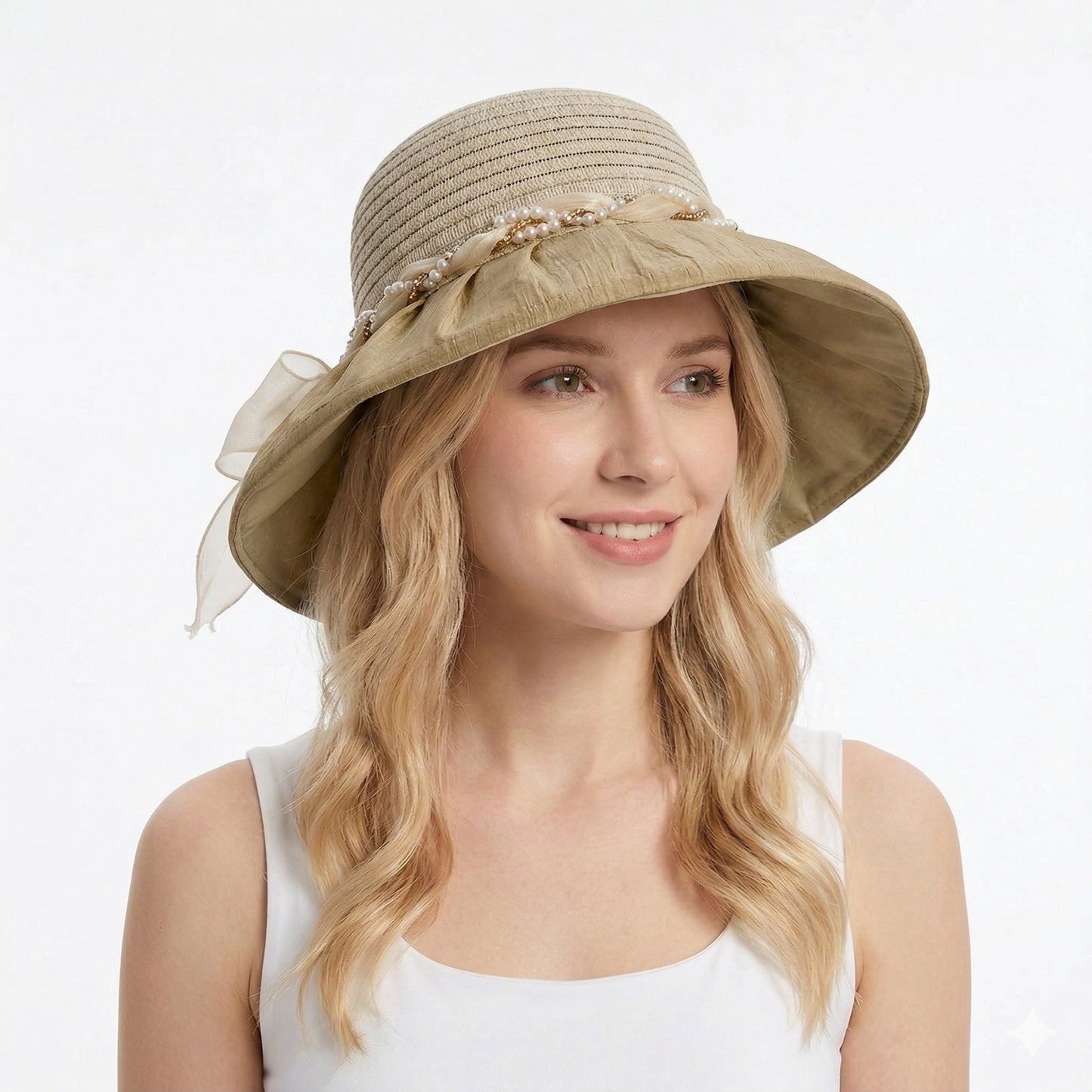 Wide Brim Straw Sun Hat Elegant Beach Vacation Hat Lightweight Breathable Summer Hat