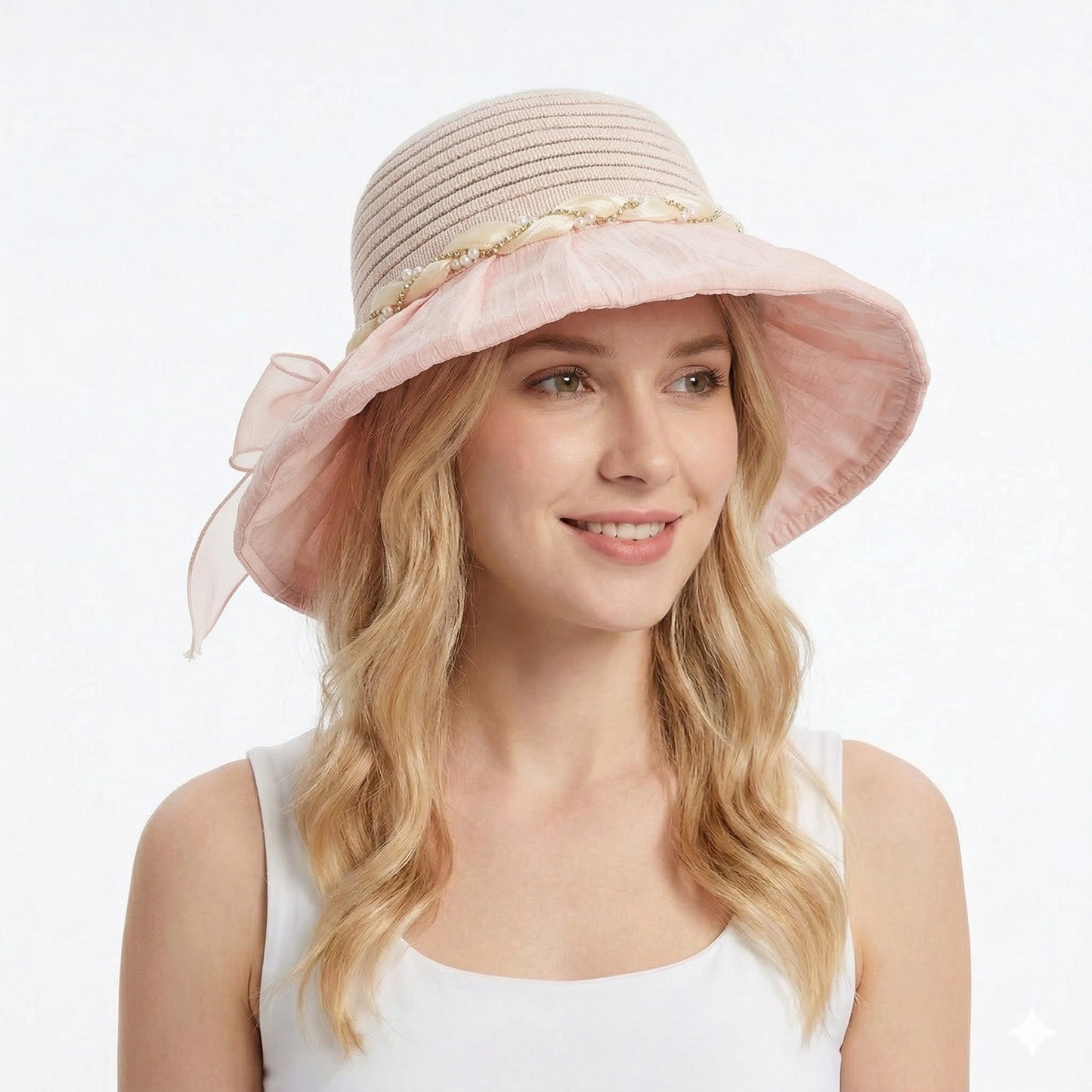 Wide Brim Straw Sun Hat Elegant Beach Vacation Hat Lightweight Breathable Summer Hat