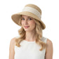 Straw Sun Hat Asymmetric Brim Breathable Lightweight Foldable Summer Hat