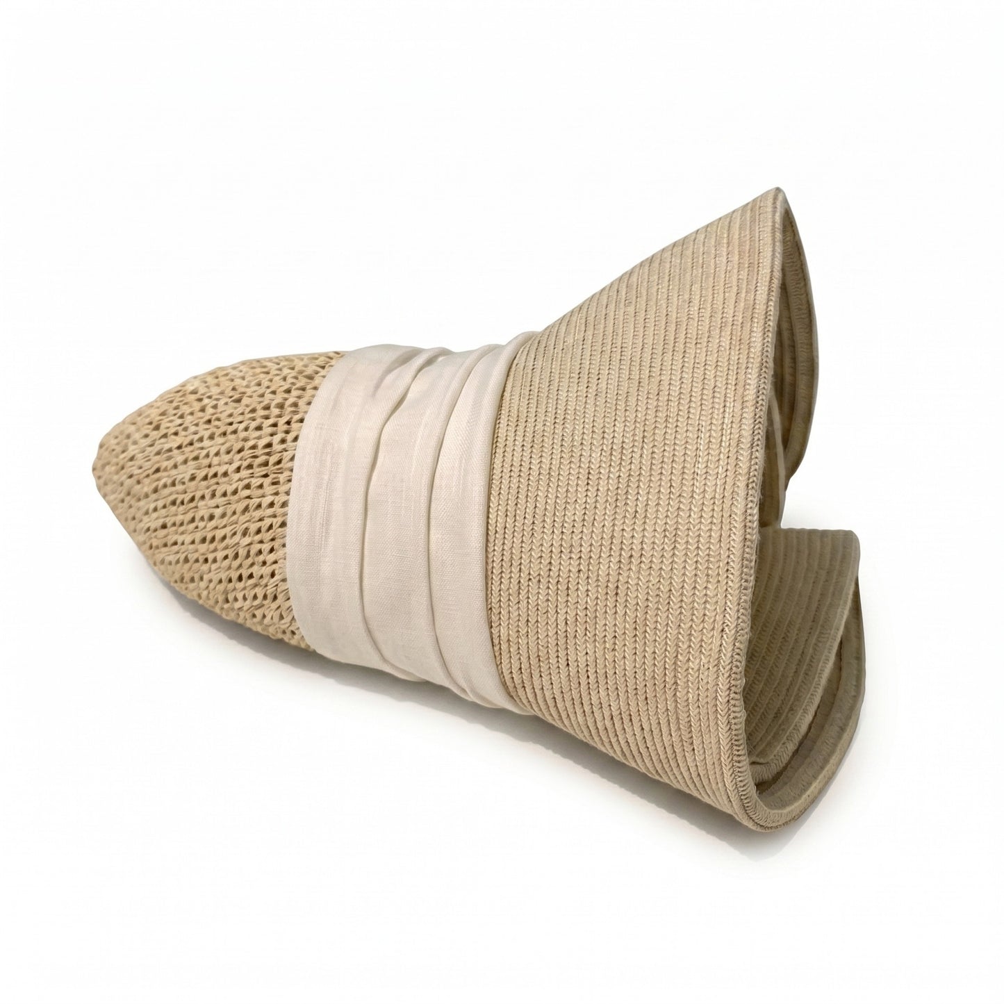 Straw Sun Hat Asymmetric Brim Breathable Lightweight Foldable Summer Hat