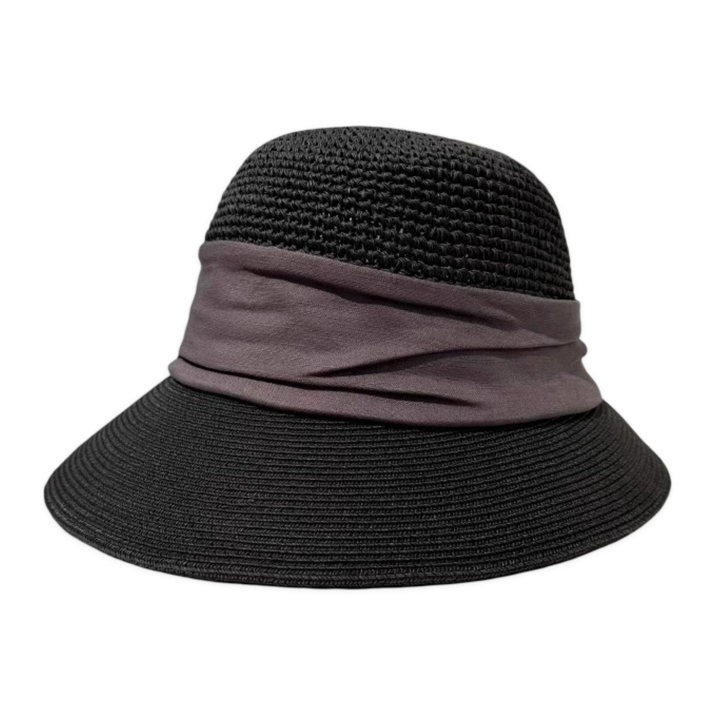 Straw Sun Hat Asymmetric Brim Breathable Lightweight Foldable Summer Hat